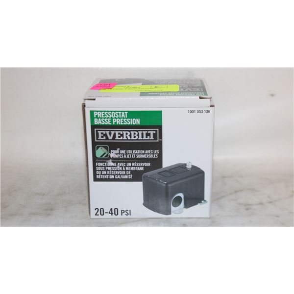NEW EVERBILT 20-40 PSI LOW PRESSURE SWITCH