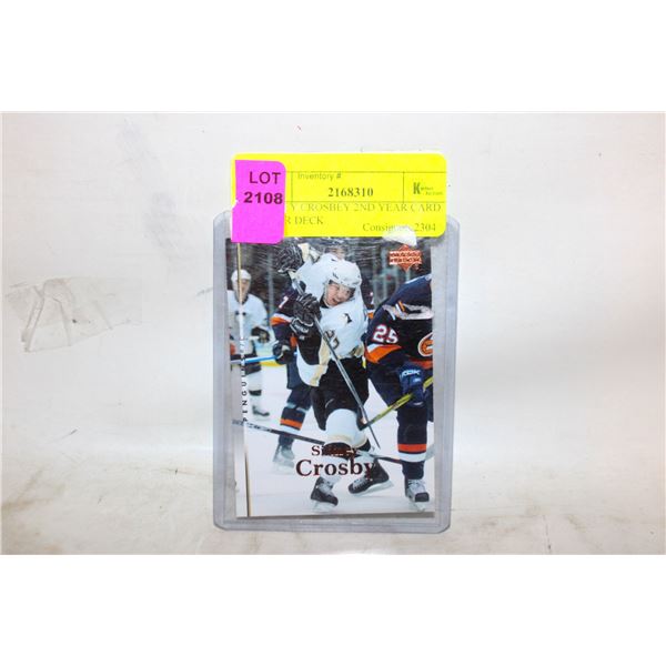 SIDNEY CROSBY 2ND YEAR CARD UPPER DECK