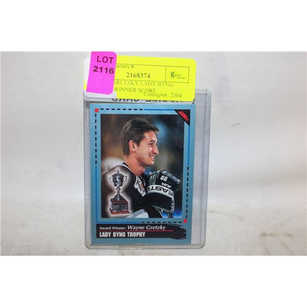 WAYNE GRETZKY LADY BYNG TROPHY WINNER SCORE