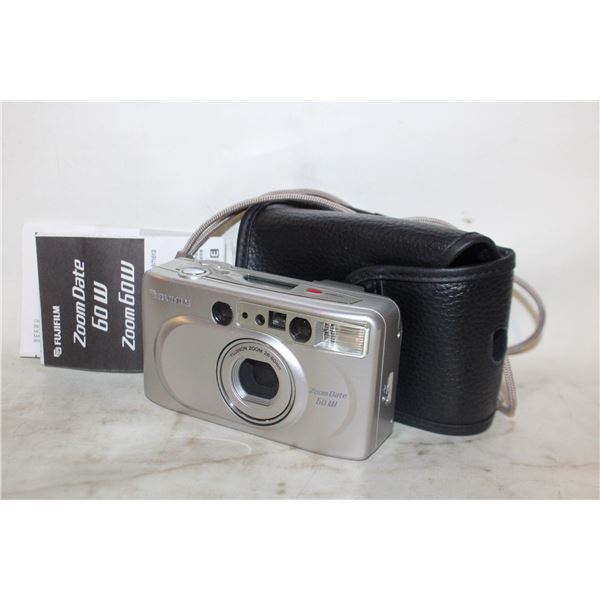 FUJI ZOOM DATE 60 W 35MM CAMERA W/ CASE & MANUALS