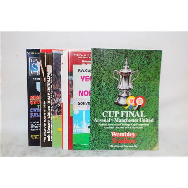 LOT OF 10 VINTAGE ENGLISH SOCCER FA CUP PROGRAMS