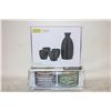 Image 1 : NEW TRUE MUGS CARAFE SET 5-PC SAKE SET W/HOME CREATIONS KITCHEN SALT & PEPPER PINCH POT'S WITH LID