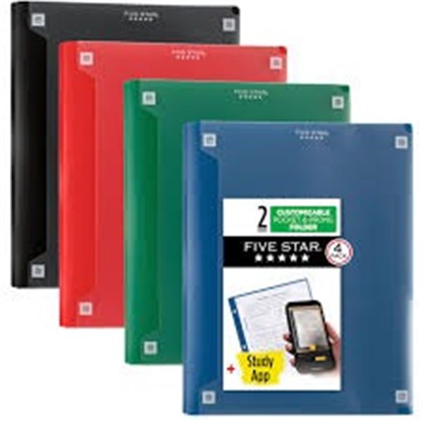 NEW 4PK 2 POCKET CUSTOMIZABLE POCKET FOLDER AMZ SES