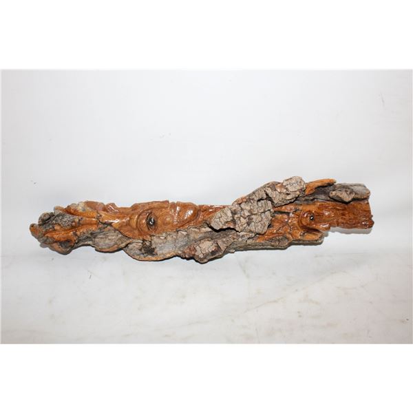 HANDMADE DFIFTWOOD SCULPTURE INTO FACE