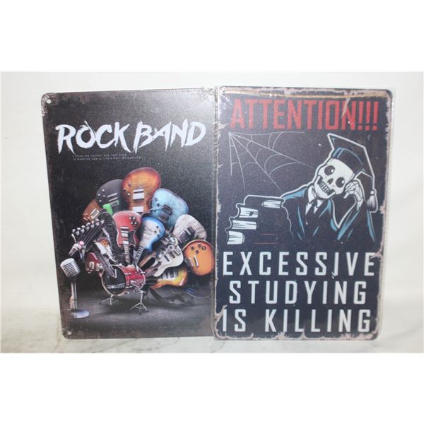 (2) BRAND NEW METAL WALL SIGNS 8" X 12" EACH