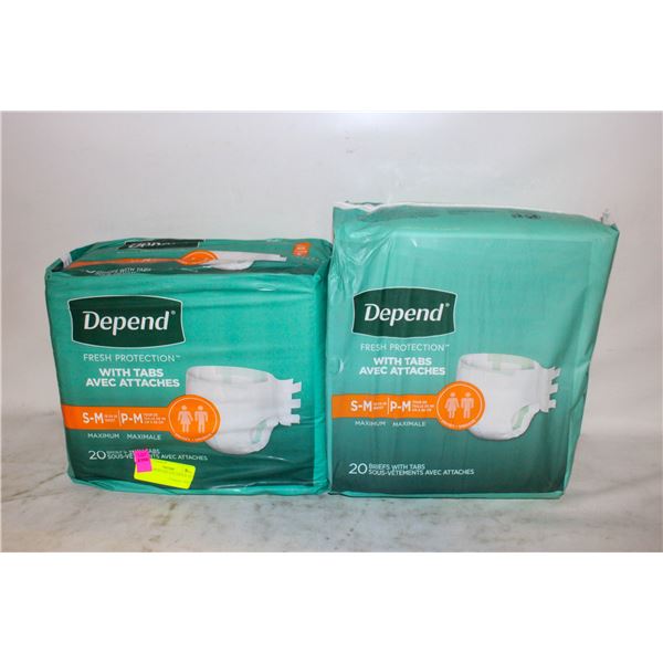 NEW DEPEND SIZE S-M (20PACK X2)