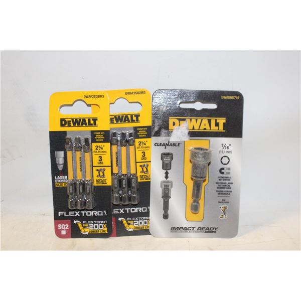 3 PACKS OF DEWALT IMPACT NUT DRIVER AND SCREWDRIVER BITS