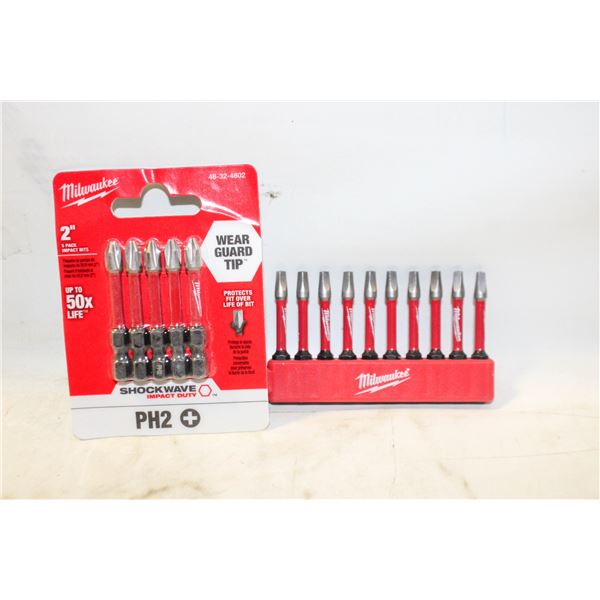 2 PACKS OF MILWAUKEE SCREWDRIVER BITS
