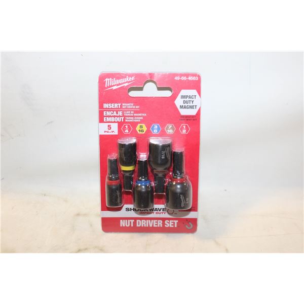 PACK OF MILWAUKEE INSERT MAGNETIC NUT DRIVER 5 PC SET