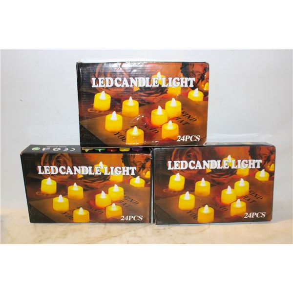 72 FLAMELESS VOTIVES (3X24 IN EACH BOX)