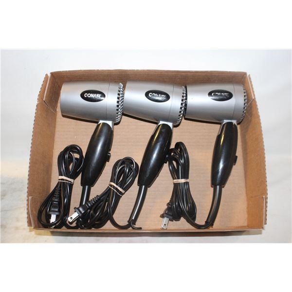 3 CONAIR HAIR DRYERS