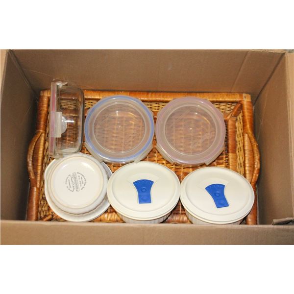 6-PC GLASS & CERAMIC BOWLS W/LIDS