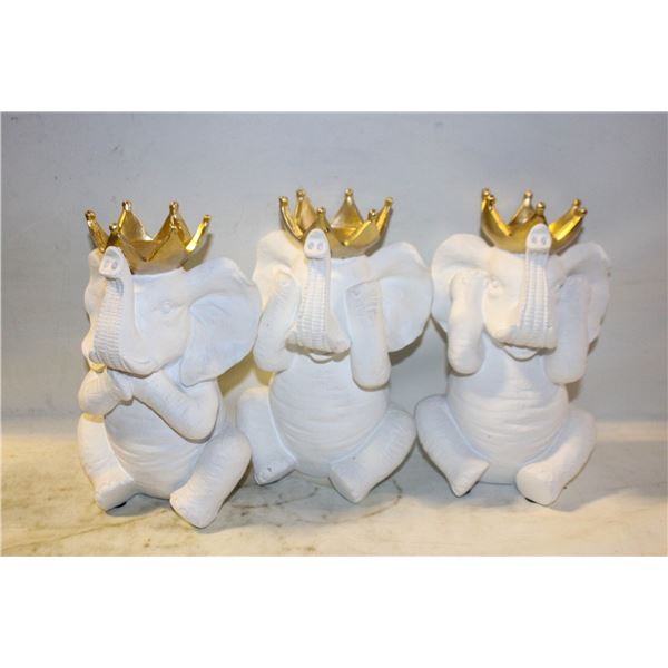 3 WHITE ELEPHANTS DÉCOR