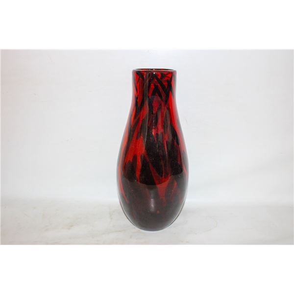 NEW AMBER GLASS VASE