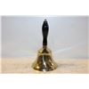 Image 1 : VINTAGE BRASS SCHOOL BELL WITH RINGER, 9"