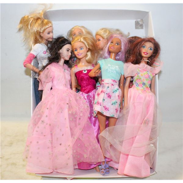 8 BARBIE DOLLS, TOYS
