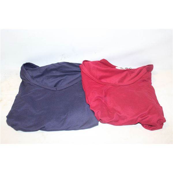 NEW 2PK ZEAGOOLONG SLEEVE T SHIRTS BLACK & RED, SZ XL