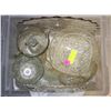 Image 1 : 1960'S CRYSTAL GLASS (18 PIECES) STARBURST, STAR OF DAVID & PINWHEEL - PLATTERS, VASES, CANDY DISHES