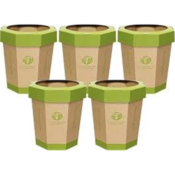 BRAND NEW 5PK CARDBOARD TRASH CANS 3-GALLON CTC SES