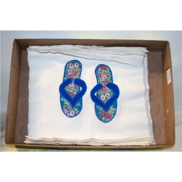 17 SQUARE FLIP-FLOPS/SANDALS BLOCKS FOR QUILTS, 12"X12", COTTON, ESTATE
