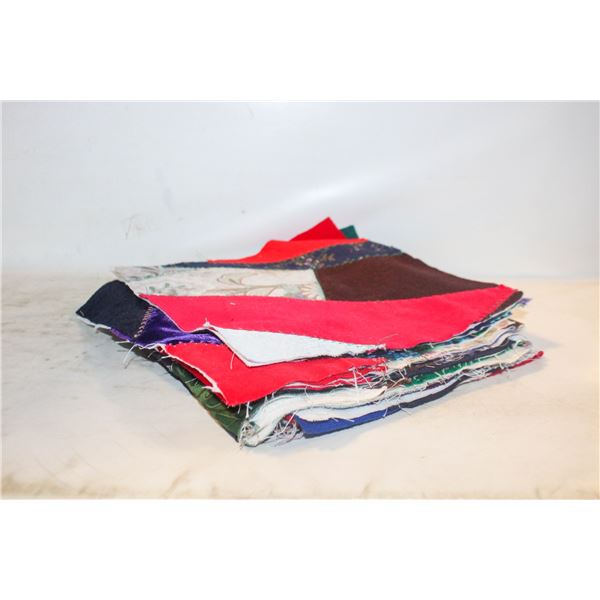 16 SQUARE BLOCKS FOR QUILTS, 10.5"X10.5", SOME BLOCKS SEWN TOGETHER, ESTATE