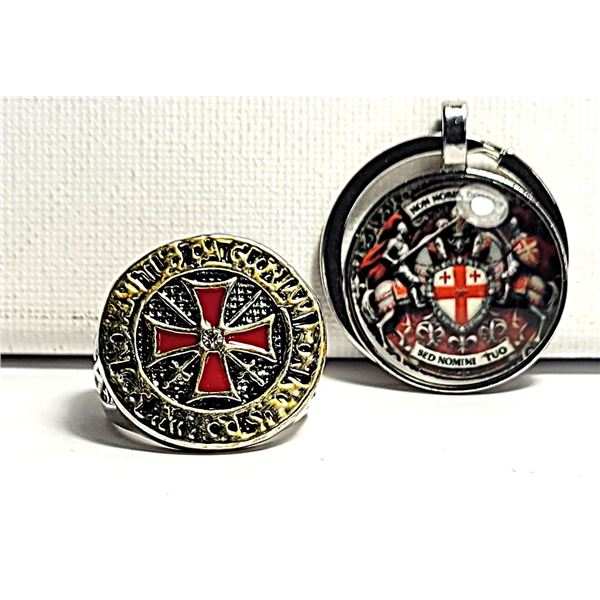 16) GOLD & SILVER TONE WITH RED  & BLACK