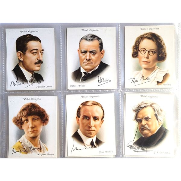 25)  SET OF 40 WILLS RARE CIGARETTE AUTHORS'