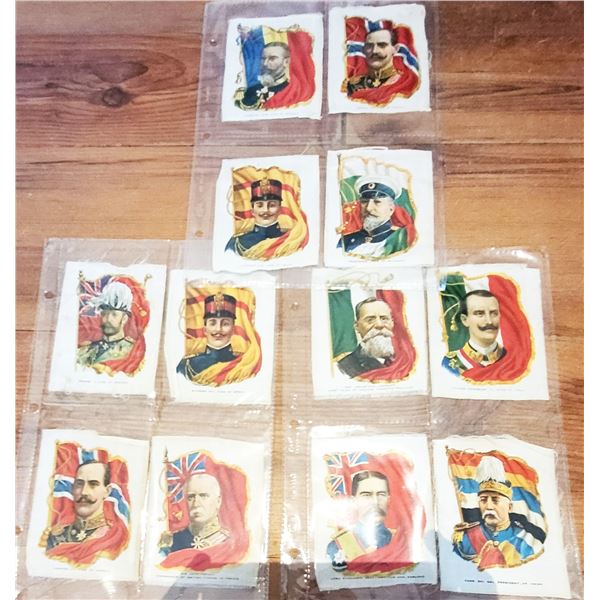 22) LOT OF 12 RARE 1910 SILK PRINTS OF VARIOUS