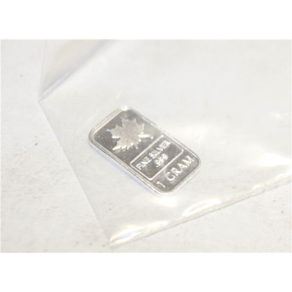 1 GRAM SILVER MAPLE BAR