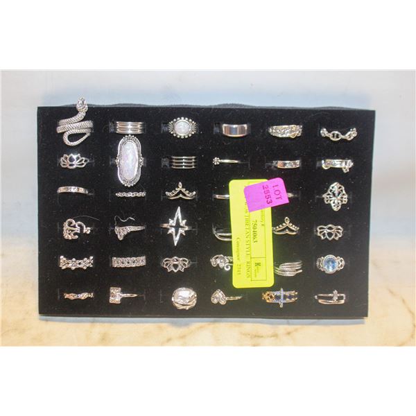 TRAY W/36 TIBETAN STYLE   RINGS