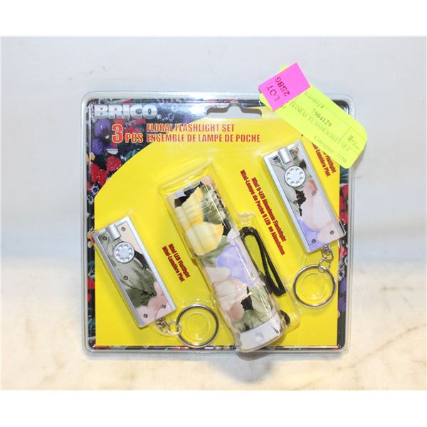 3 PCS FLORAL FLASHLIGHTS SET WITH