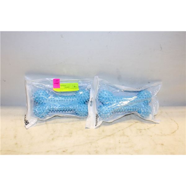 2 PACK DOG BONE TEETHING TOY BITE PROOF