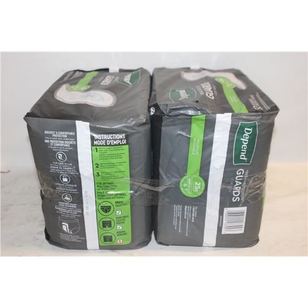 2 DEPENDS GUARDS FOR MEN