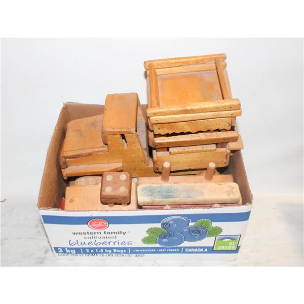 2 VINTAGE WOODEN TRUCKS