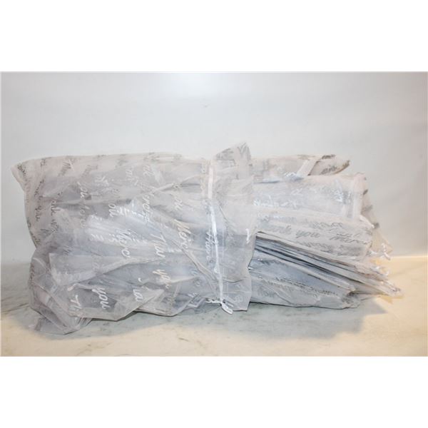 50 XL ORGANZA THANK YOU BAGS