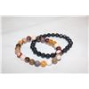 Image 1 : #104-NATURAL BLUE SAND STONES, PICTURE JASPER 8MM