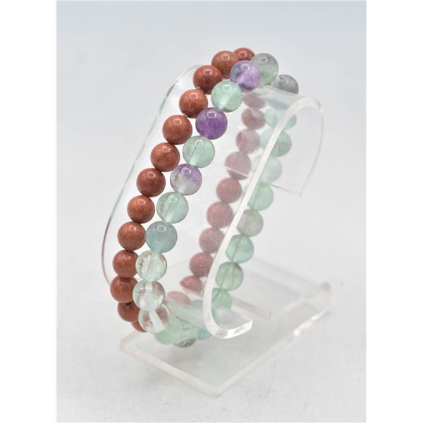 #110-NATURAL SAND STONES & MULTI-COLOUR  FLOURITE