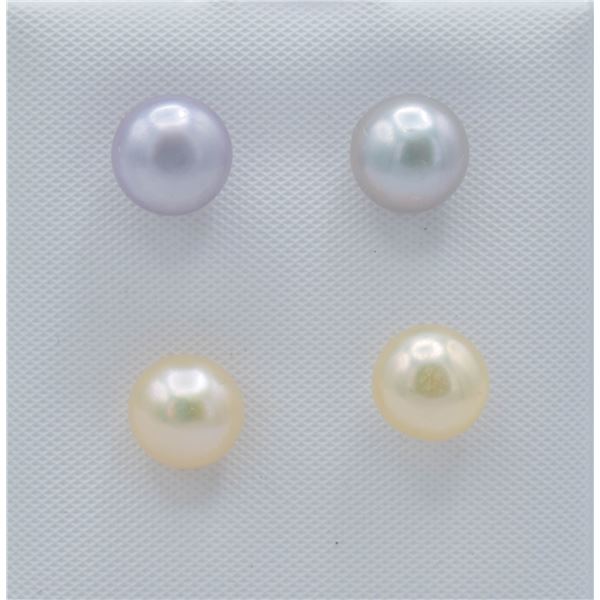 #158-NATURAL AKOYA PEARL STUD EARRING 2PAIR