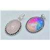 Image 1 : #227-NATURAL RAINBOW SOLAR QZ & ROSE QZ PENDANT