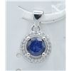 Image 1 : #197-NATURAL BLUE SAPPHIRE  & CZ PENDANT