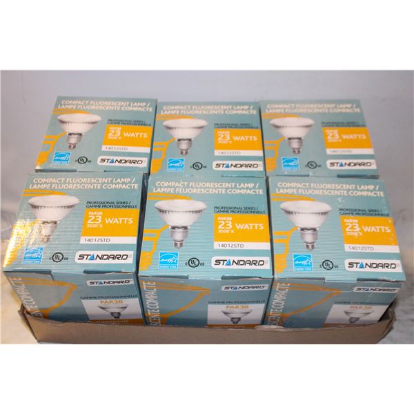 TRAY OF 6 COMPACT FLUORESCENT BULBS