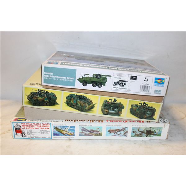 BOX OF 3 MILITARY MODELS - PARTIAL