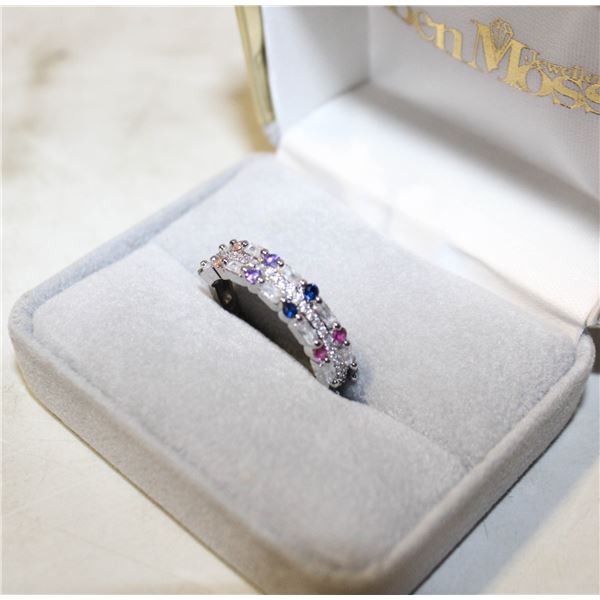 925 STERLING SILVER HALF ETERNITY RING-3.07 G'S