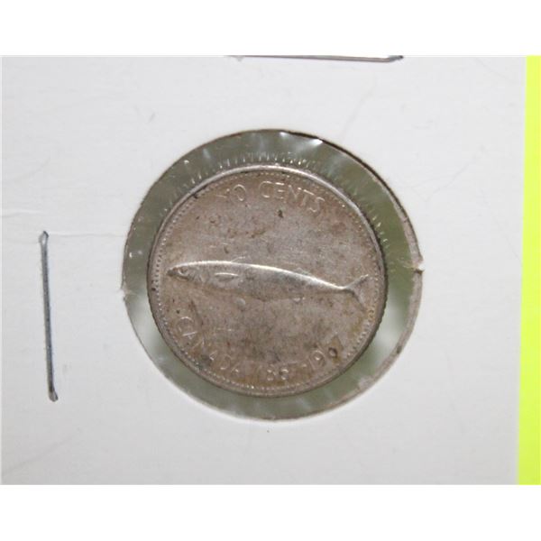 1967 MACKEREL SILVER CANADA DIME 1867-1967