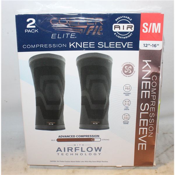 COPPER FIT ELITE COMPRESSION KNEE SLEEVE 2 PACK