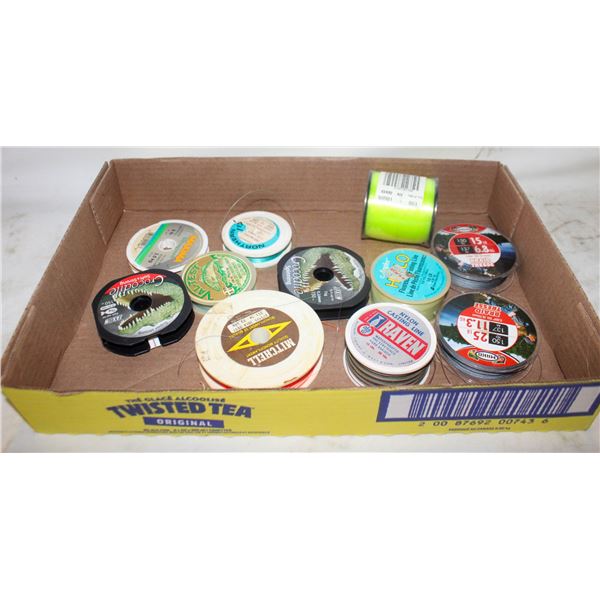 TRAY OF VARIOUS FISHING LINE