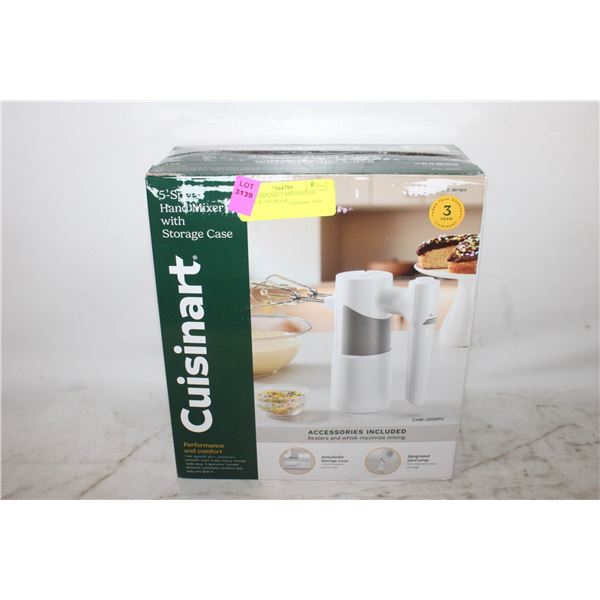NEW CUISINART 5 SPEED HAND MIXER W/ STORAGE