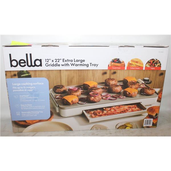 NEW BELLA 12 IN X 22 IN EXTRA LARGE GRIDDLE WITH