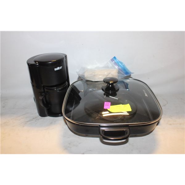 LOT OF ELECTRIC SKILLET & SALTON 1 CUP COFFEE