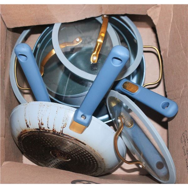 THYME AND TABLE BLUE POTS AND PANS SET